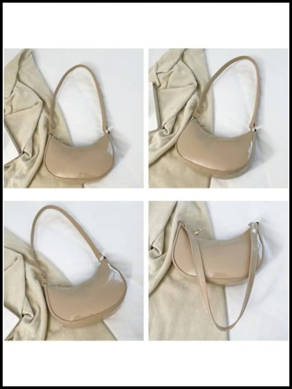 Patent Vegan Leather Clutch Hobo Shoulder Bag Mini Underarm